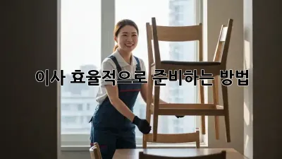 이사, 효율적으로 준비하는 방법
