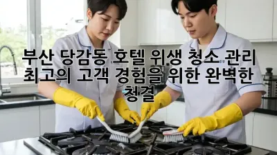 부산 당감동 호텔 위생 청소 관리: 최고의 고객 경험을 위한 완벽한 청결!